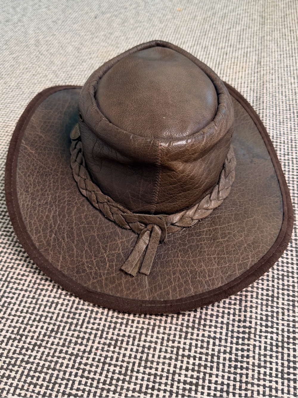 Barmah Full-Grain Brown Leather Hat